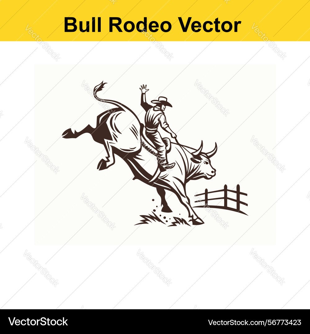 Ai-generated western bull rodeo the ultimate test Vector Image