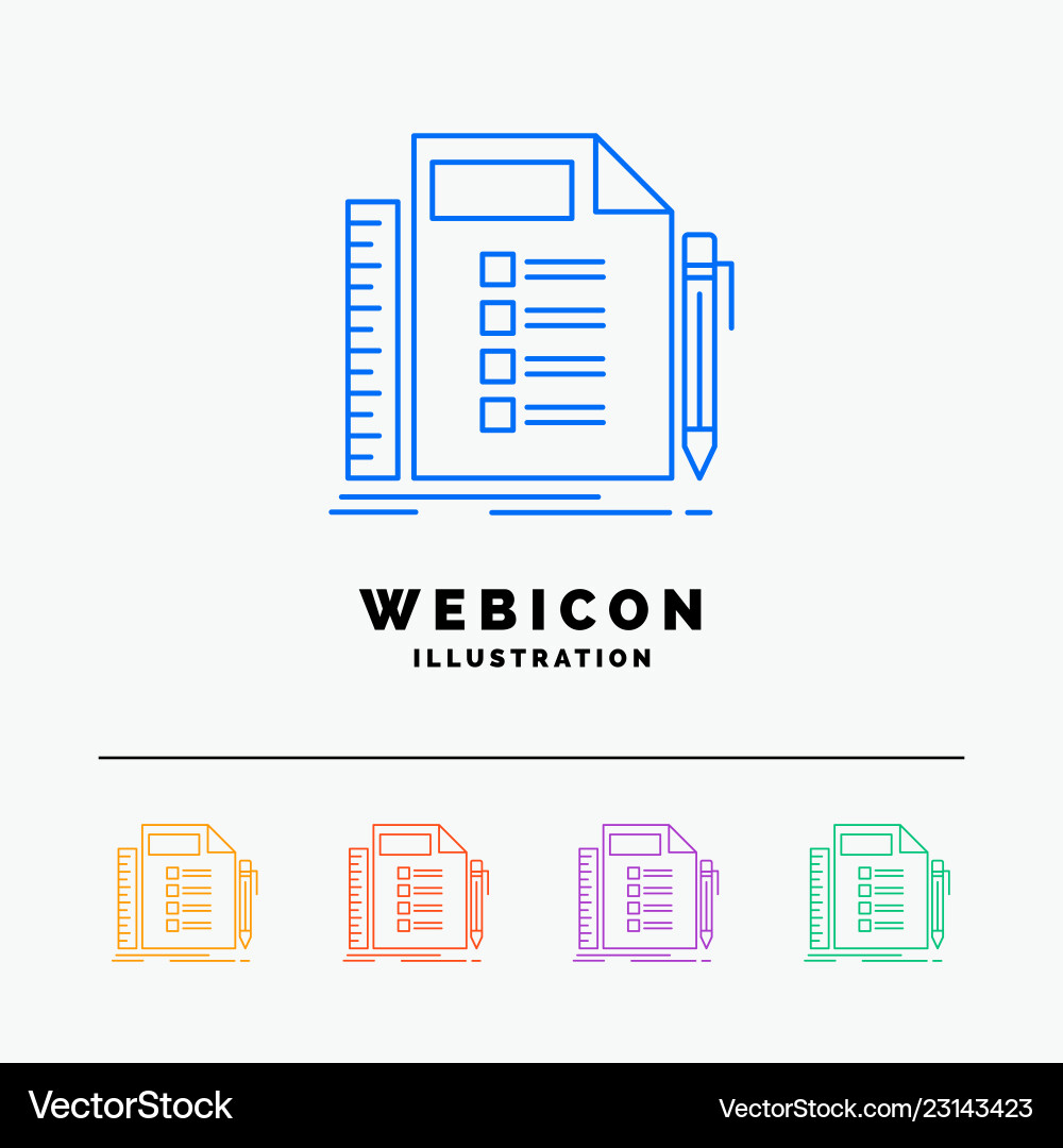 Business list plan planning task 5 color line web Vector Image