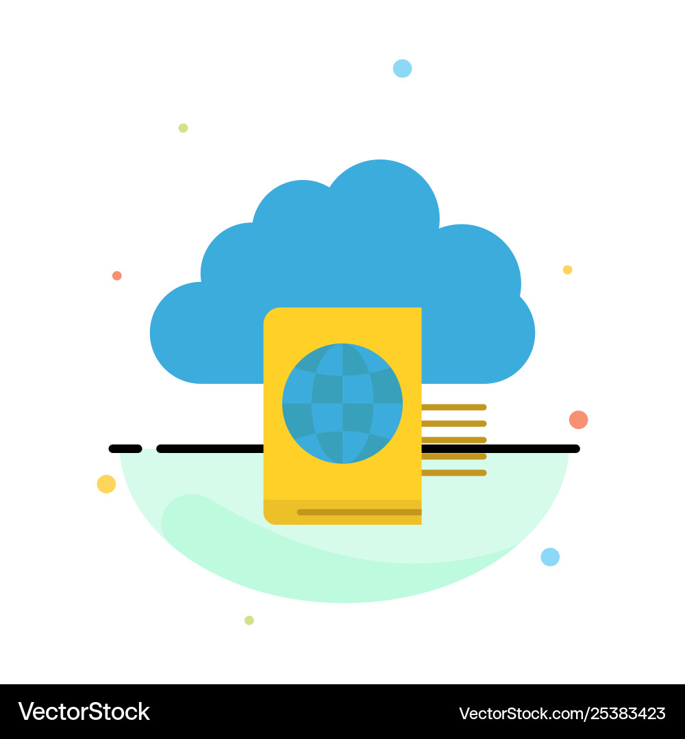 Cloud reading folder upload abstract flat color Cloud reading folder upload abstract flat color Vector Image
