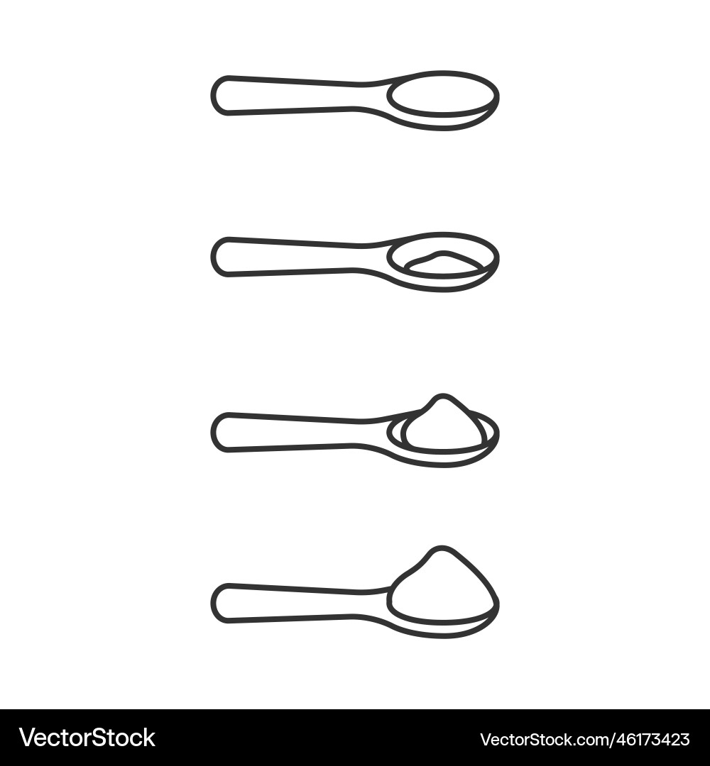 Empty Measuring Spoons - Line Art vector image