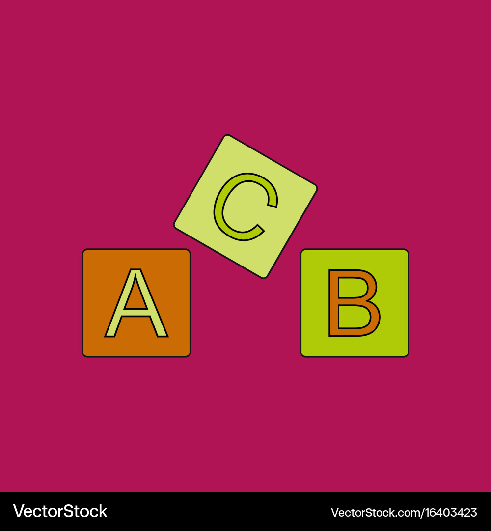 Flat icon design collection toy blocks vector image
