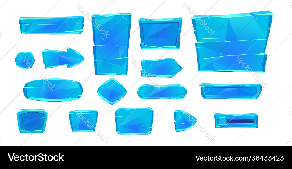 Frozen Game UI Buttons vector image
