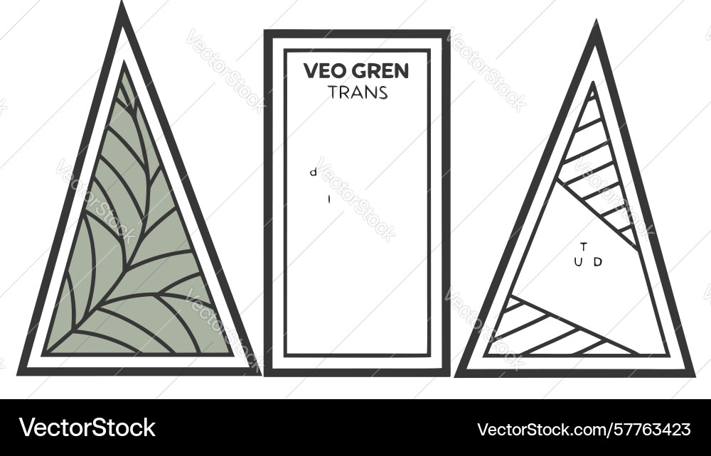 Geometric triangle text box templates design vector image