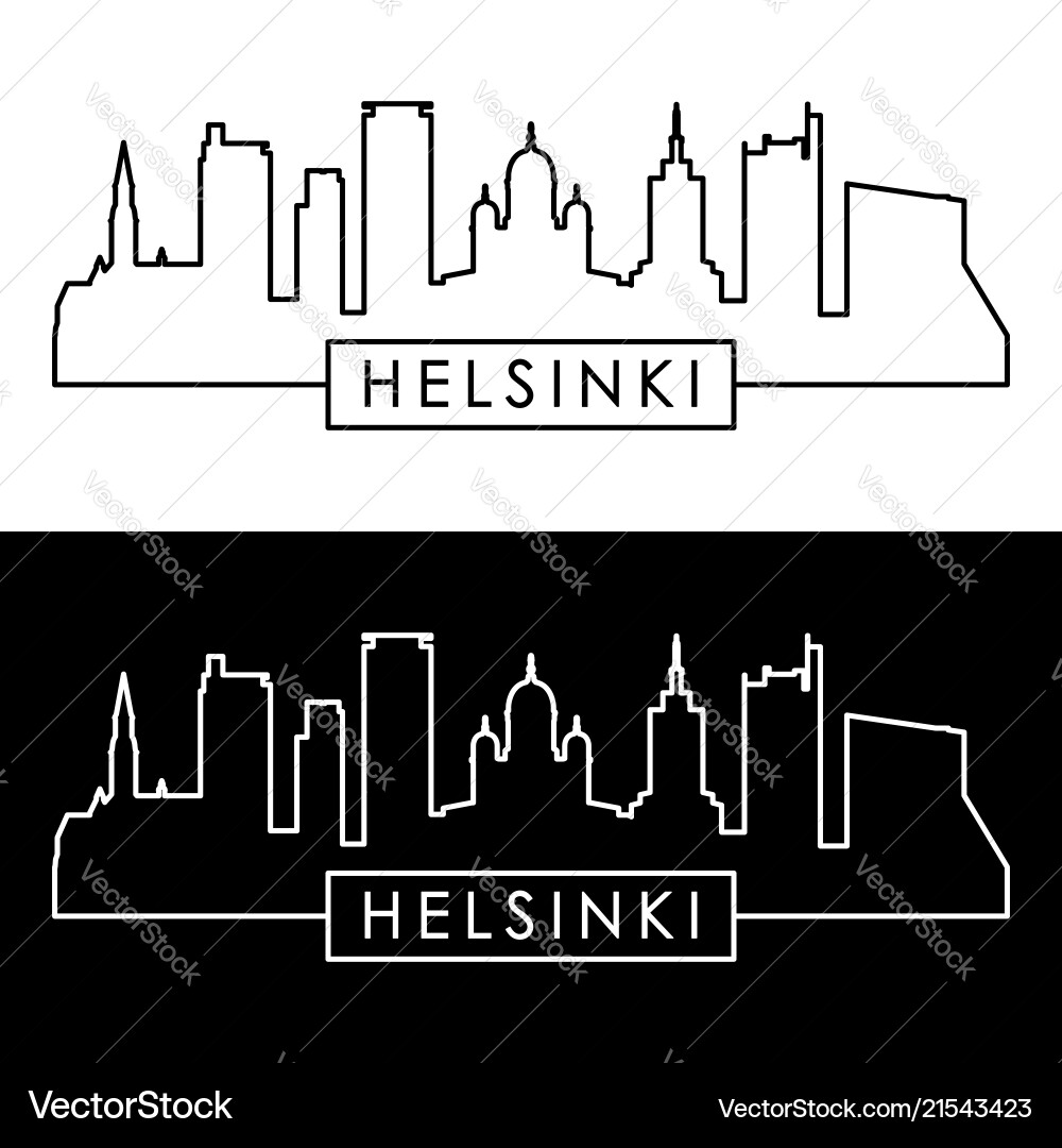 Helsinki skyline linear style editable file vector image
