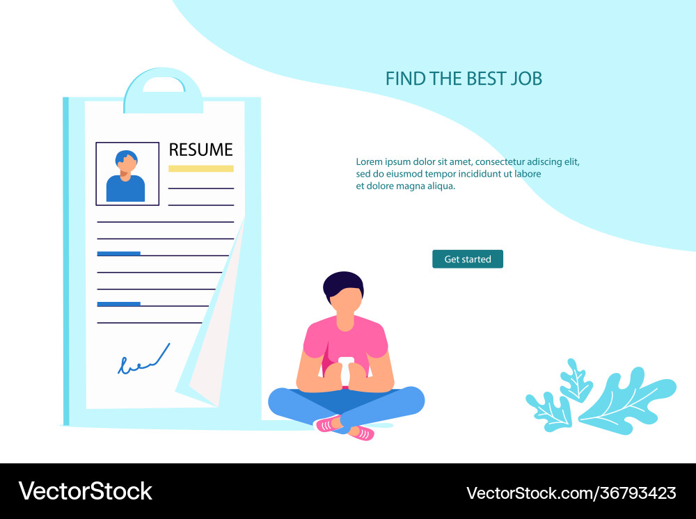 Landing web page template work hiring Landing web page template work hiring vector image