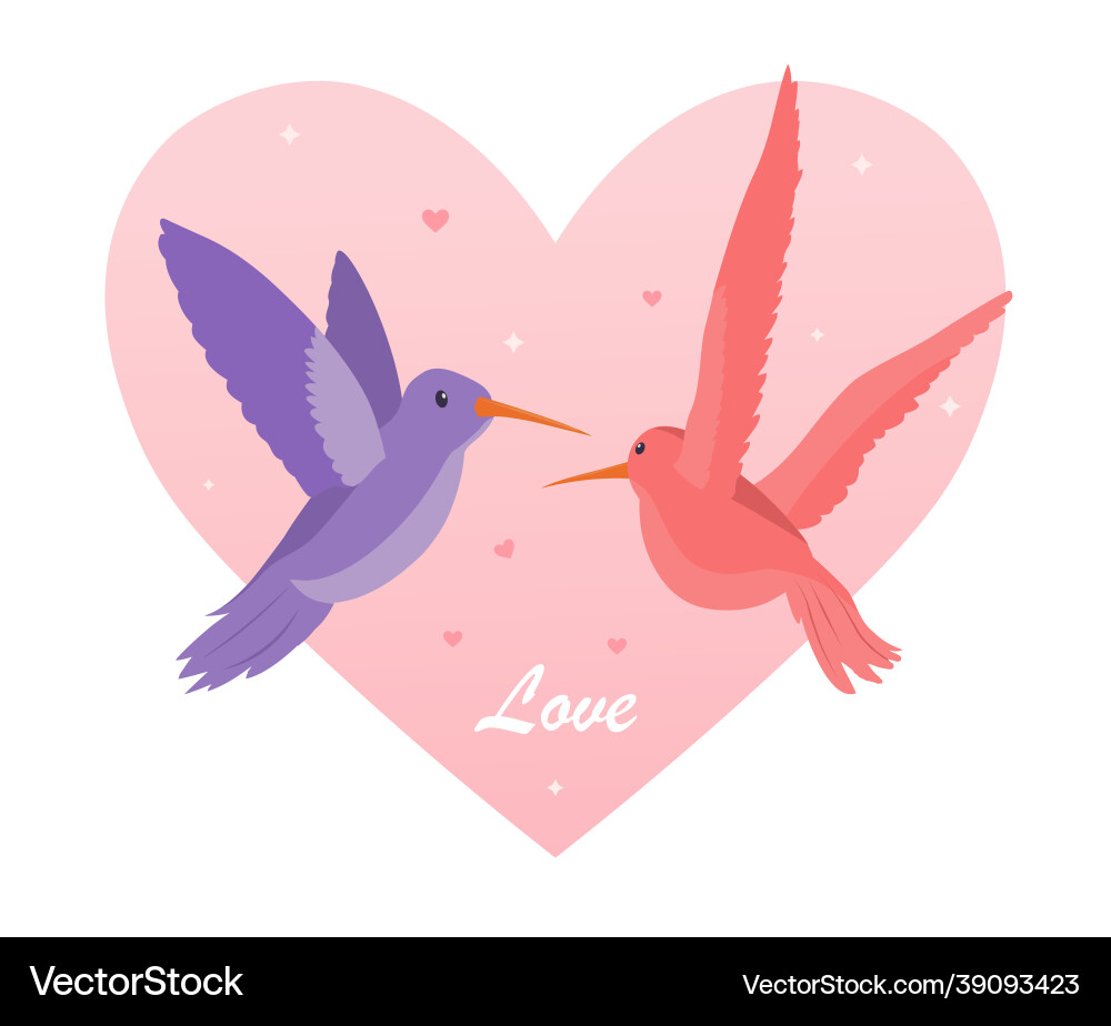 Lovers of hummingbirds concept Lovers of hummingbirds concept vector image