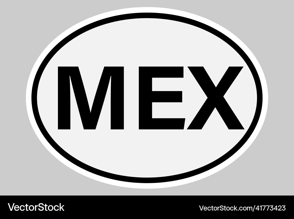Mexico international vehicle registration code Mexico international vehicle registration code vector image