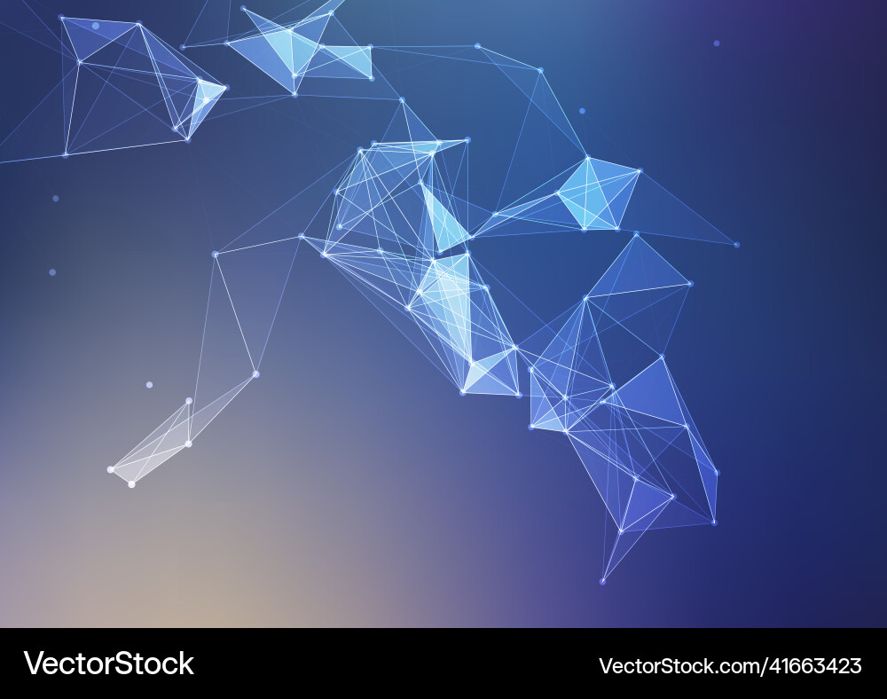 Modern tech background with low poly design vector image