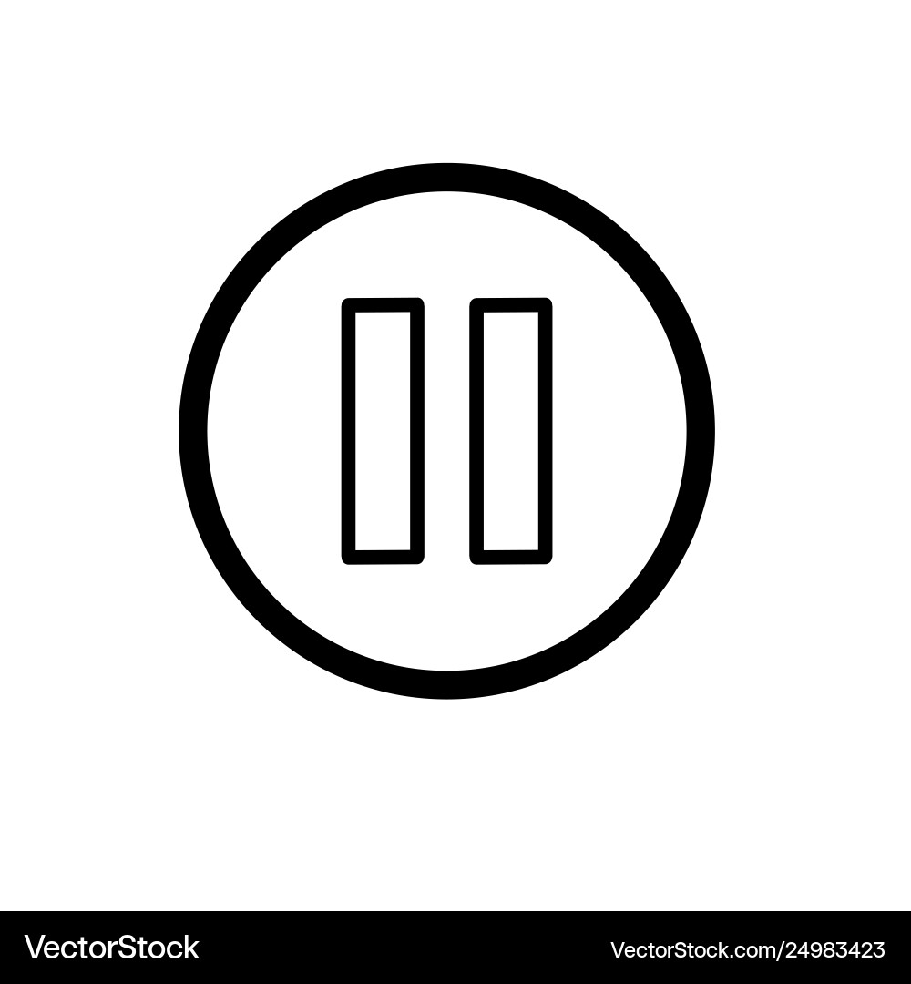 Pause button icon in linear style isolated vector image
