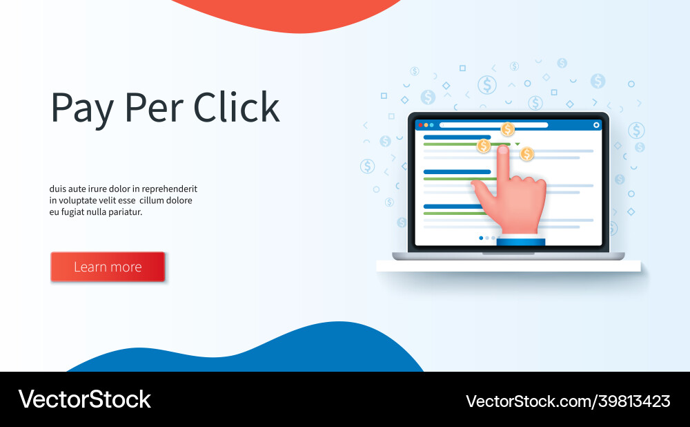 Pay per click program in 3d style Pay per click program in 3d style vector image