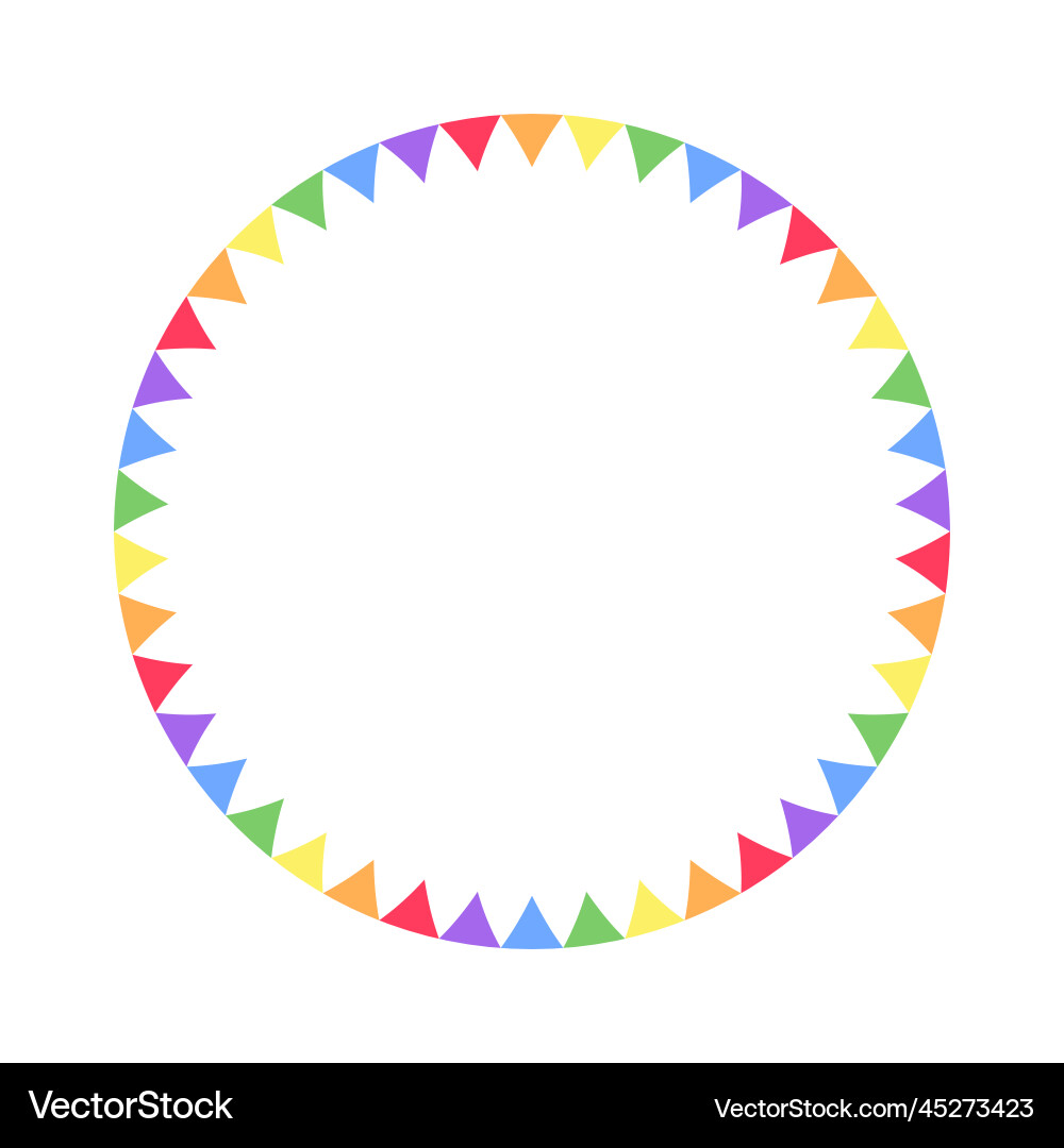Rainbow pennant frame simple minimal border Rainbow pennant frame simple minimal border vector image