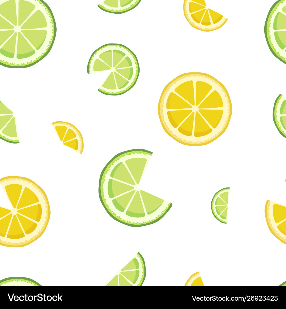 Seamless pattern with lime and lemon slices Seamless pattern with lime and lemon slices vector image