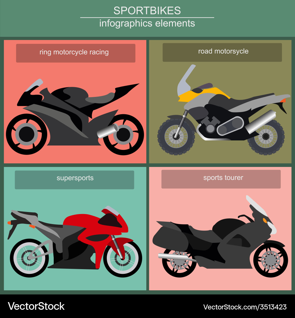 Set of elements sportbikes for creating your own vector image