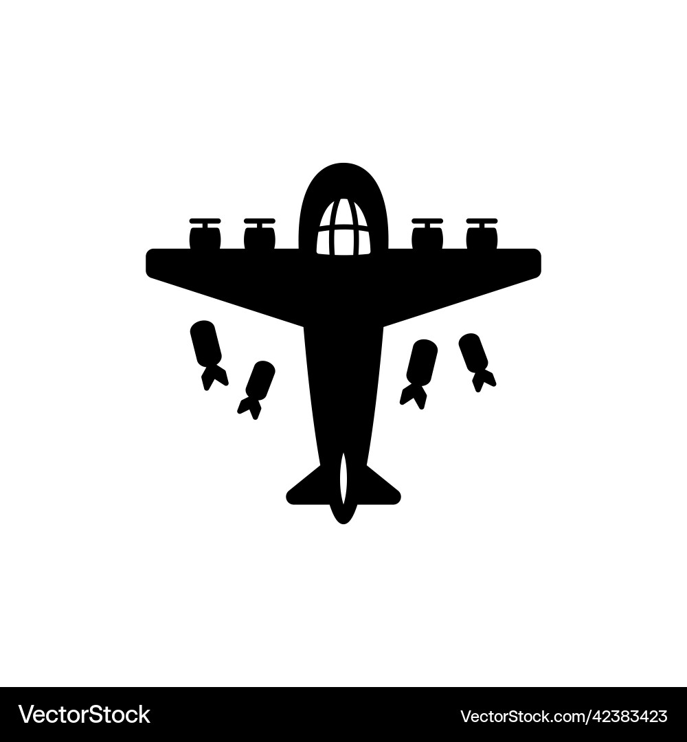 World War II Bomber Airplane Icon vector image
