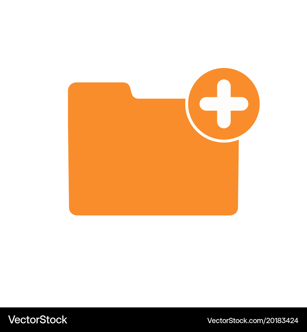 Add attach create folder make new plus icon Vector Image