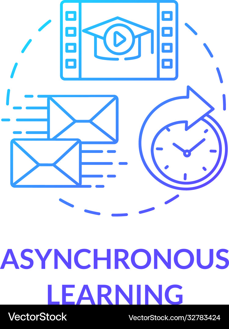 Asynchronous learning concept icon Asynchronous learning concept icon vector image