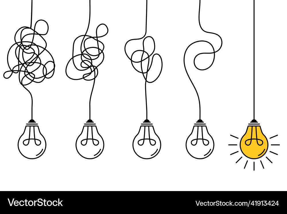 Complex problem solving process gradual simplify Complex problem solving process gradual simplify vector image