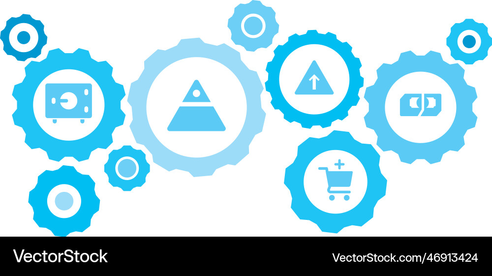 Connected gears and icons for logistic service Connected gears and icons for logistic service vector image