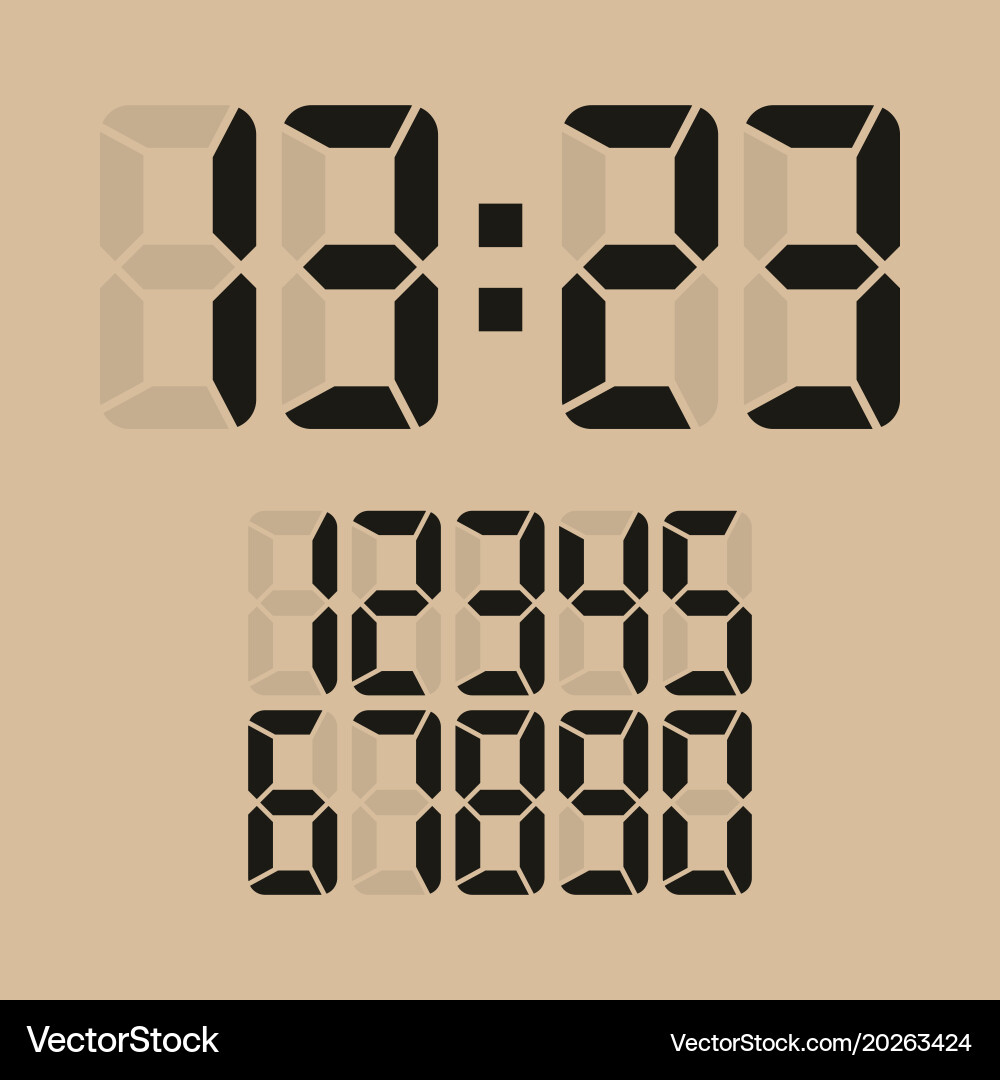 Digital glowing numbers Vector Image