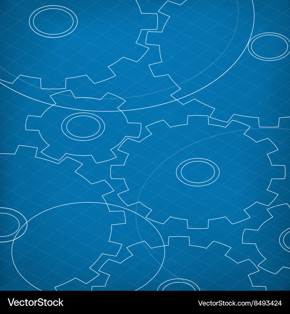 Gear Blueprint Abstract Background vector image