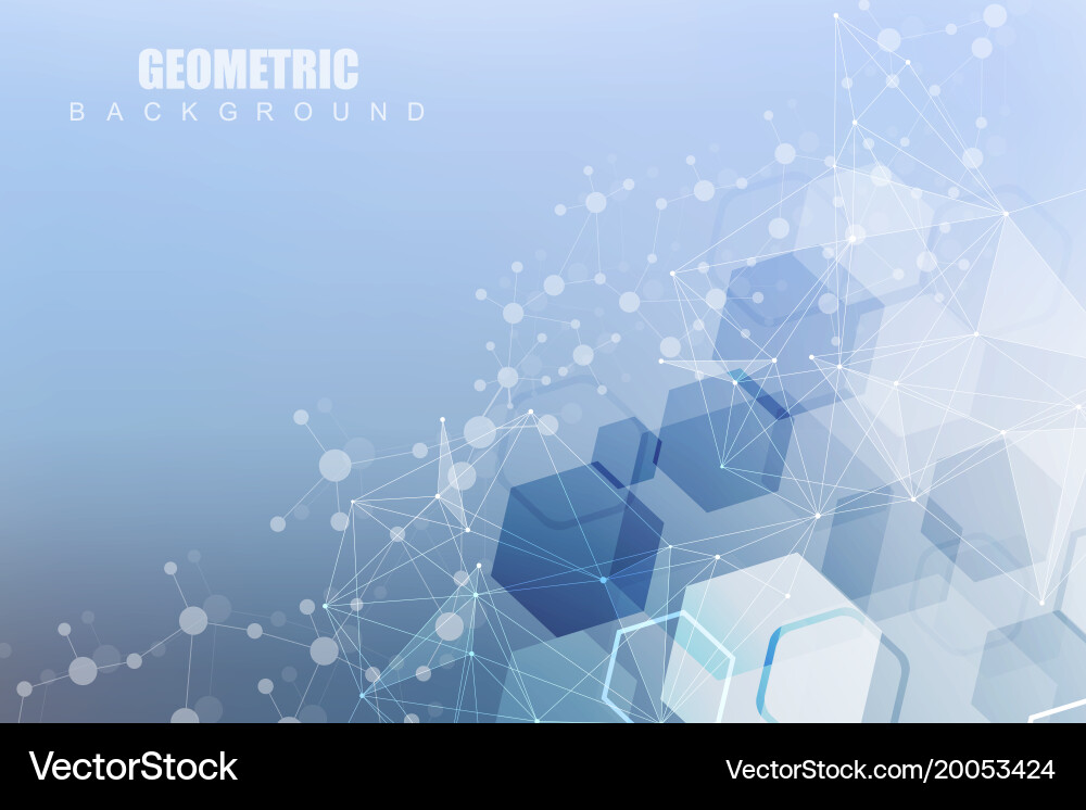 Geometric abstract background with connected line vector image