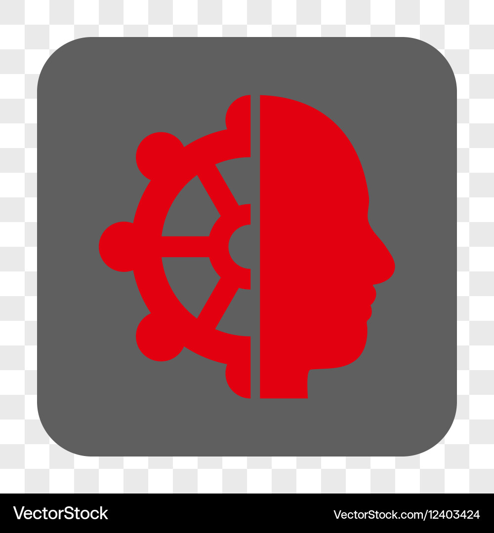 Intellect rounded square button Vector Image