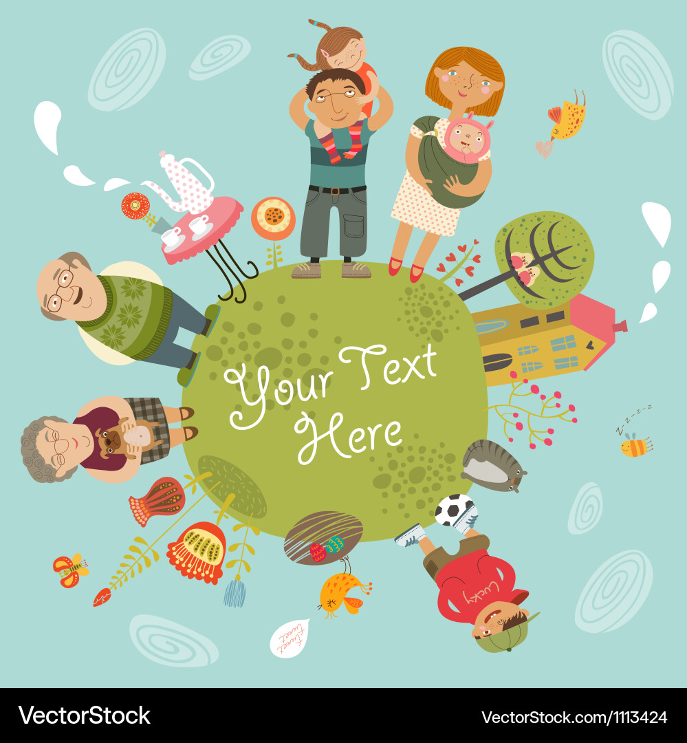 Joyful Family Portrait Vector Image