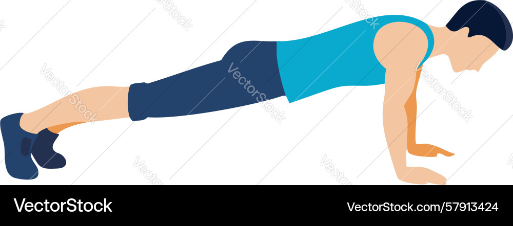 Man performing plank exercise core strength Vector Image