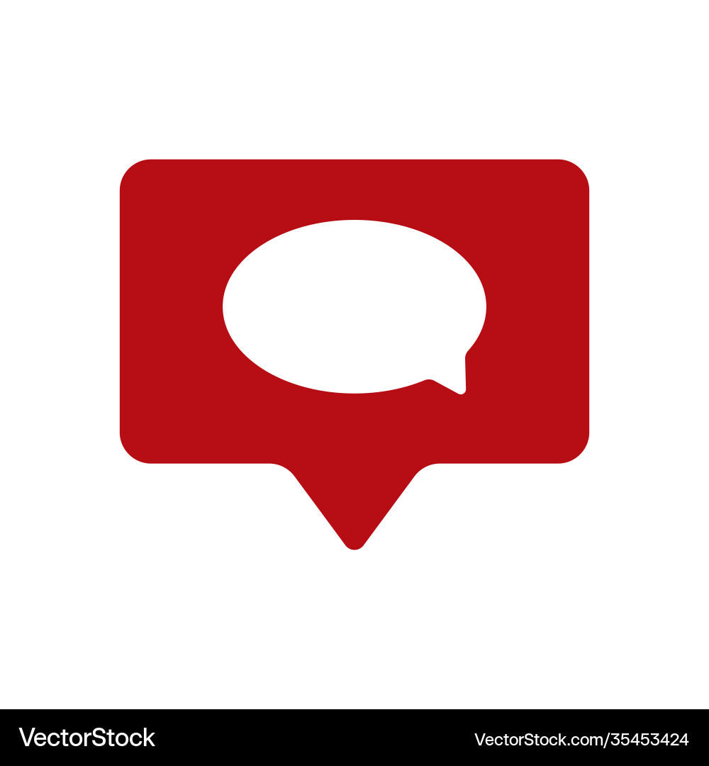 Message icon on a red pin Message icon on a red pin vector image
