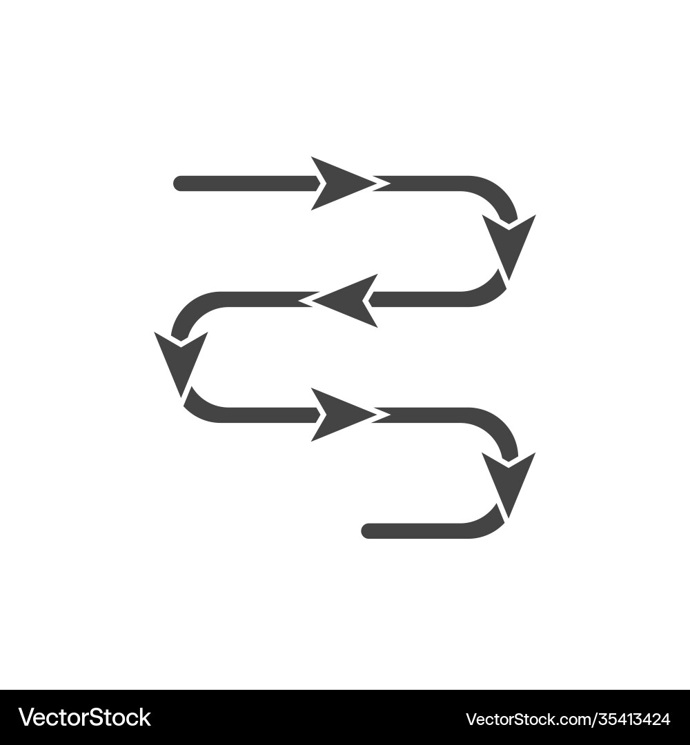 Path icon with direction indicator arrow Path icon with direction indicator arrow vector image