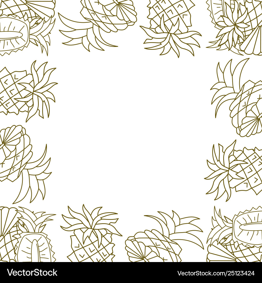 Pineapple frame empty template vector image