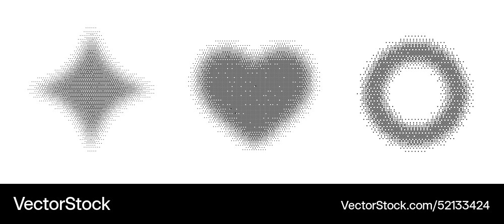 Pixel abstract shape gradient art halftone style Vector Image
