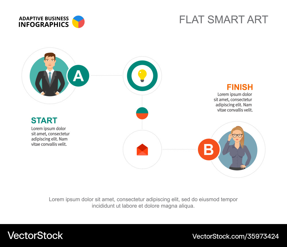 Project workflow slide template Vector Image