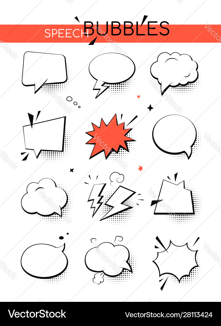 Retro Comic Speech Bubbles vector image