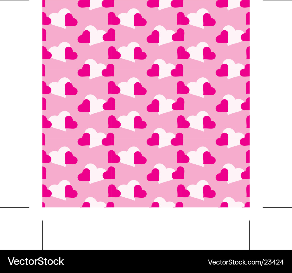 Retro Hearts Pattern vector image