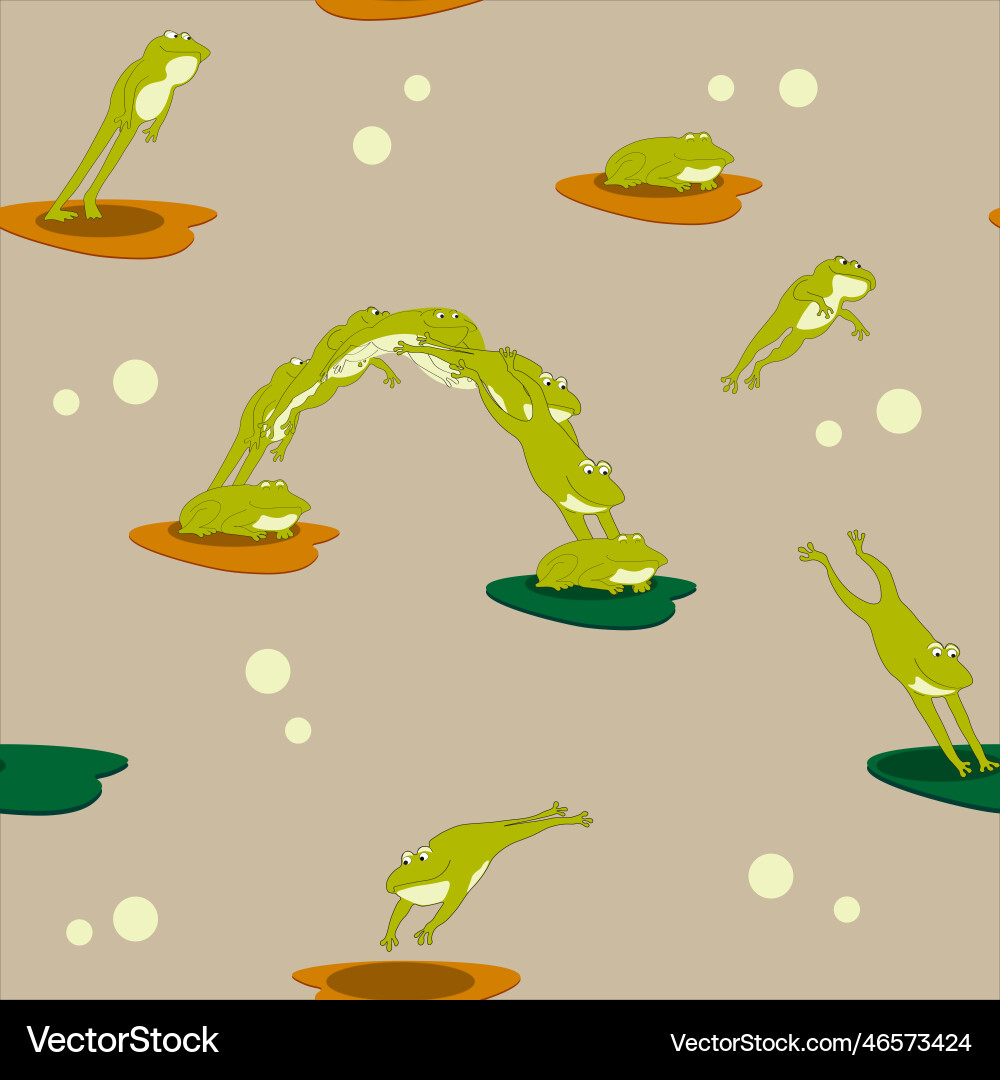 Seamless pattern with frogs vector image