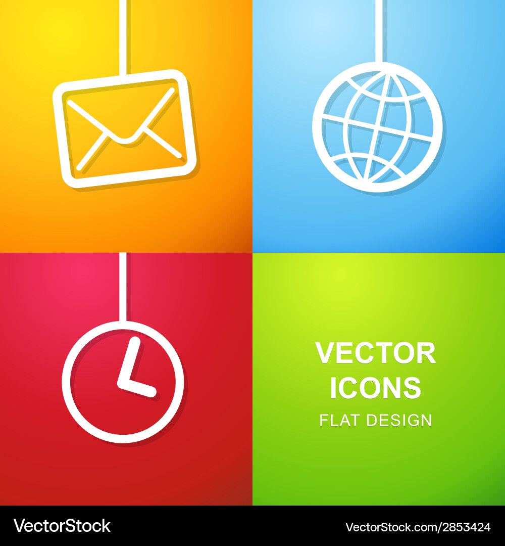 Set of 3 simple icons for web use vector image