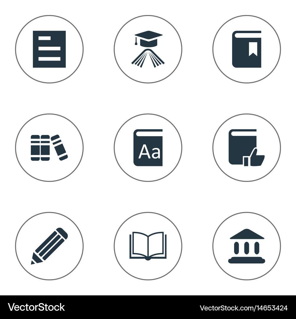 Set of simple reading icons vector image