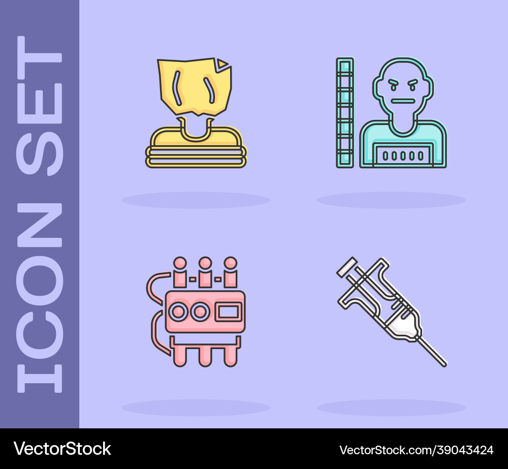 Set syringe kidnaping dynamite and timer clock Set syringe kidnaping dynamite and timer clock vector image