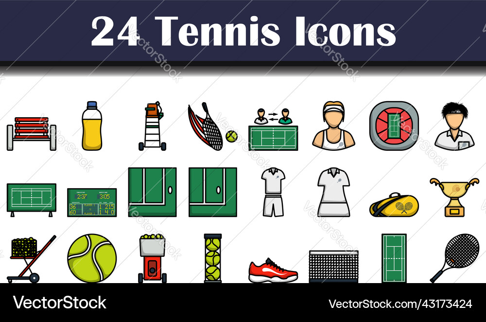 Tennis icon set vector image