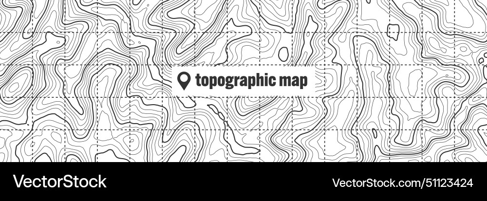 Topographic map with contour lines geographic vector image