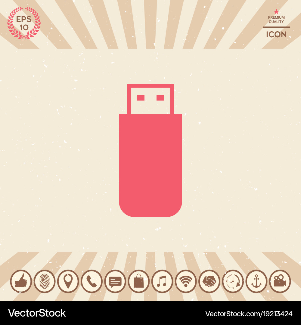Usb flash memory drive icon Royalty Free Vector Image