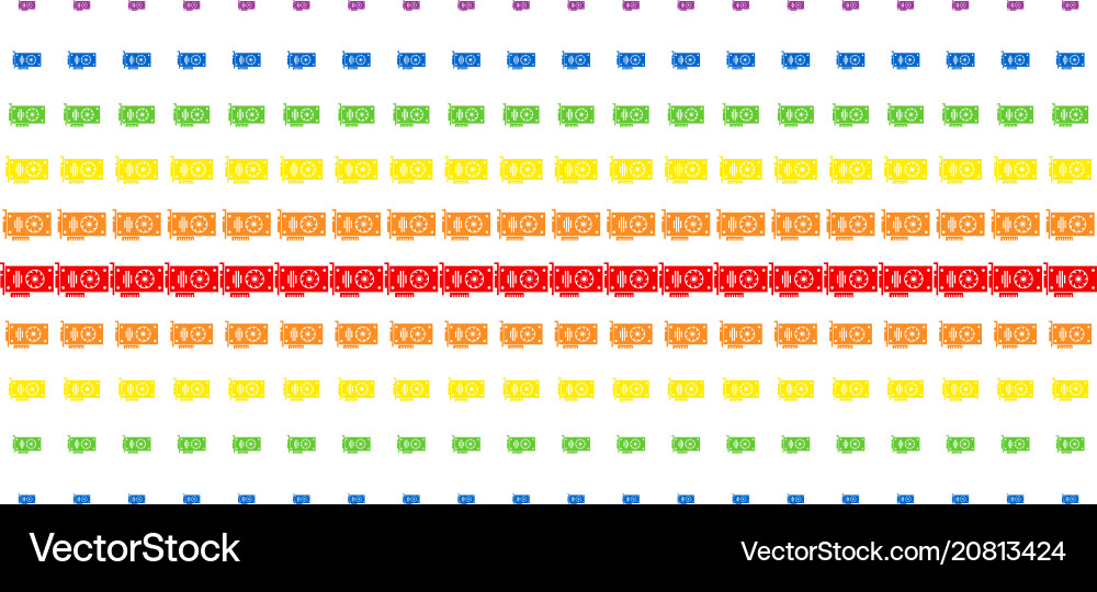 Video gpu card shape halftone spectral array Video gpu card shape halftone spectral array vector image