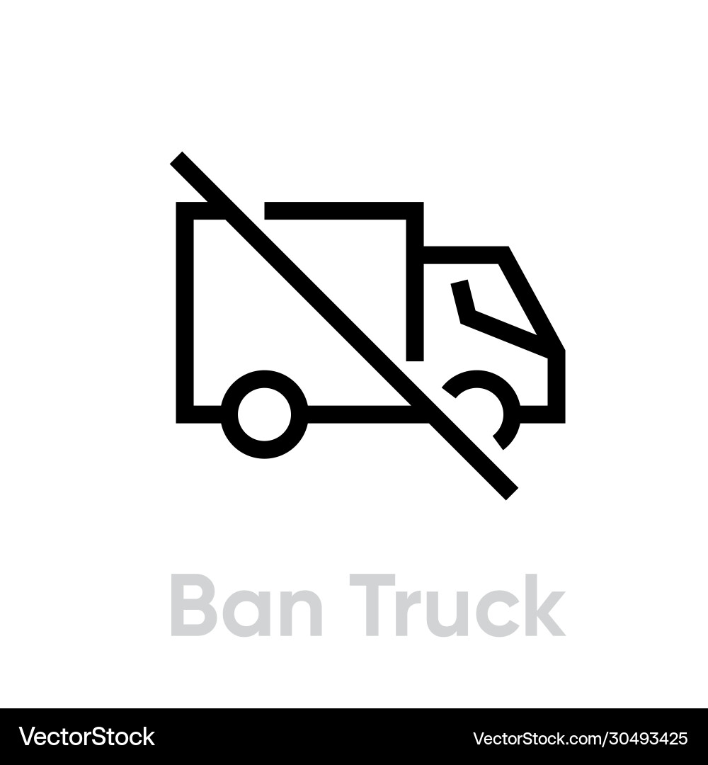 Ban truck delivery icon editable line Ban truck delivery icon editable line vector image