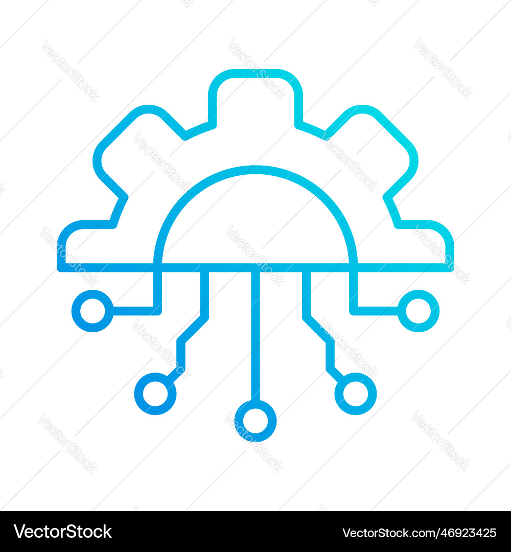 Circuit system automation gradient outline icon vector image