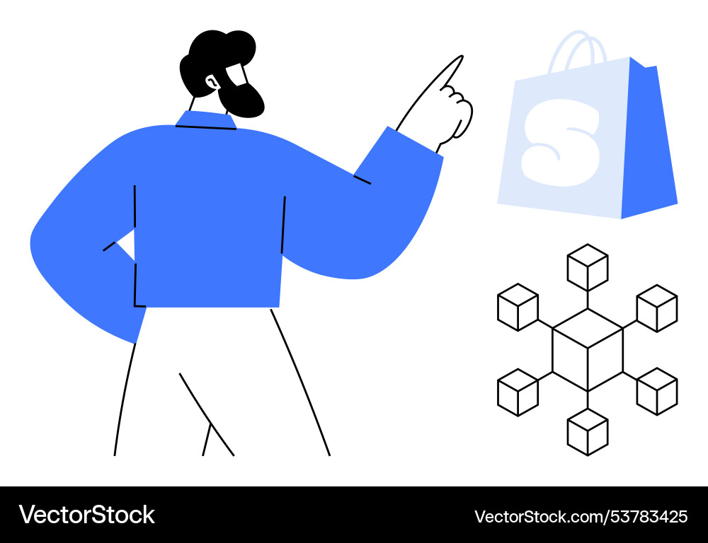 E-commerce and blockchain integration vector image