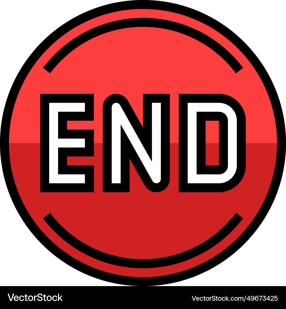 End button color icon Vector Image