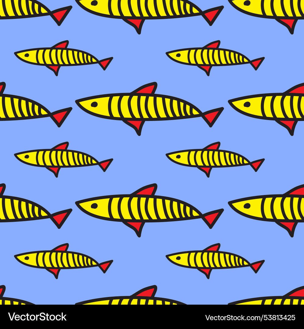 Fish seamless pattern background Fish seamless pattern background vector image