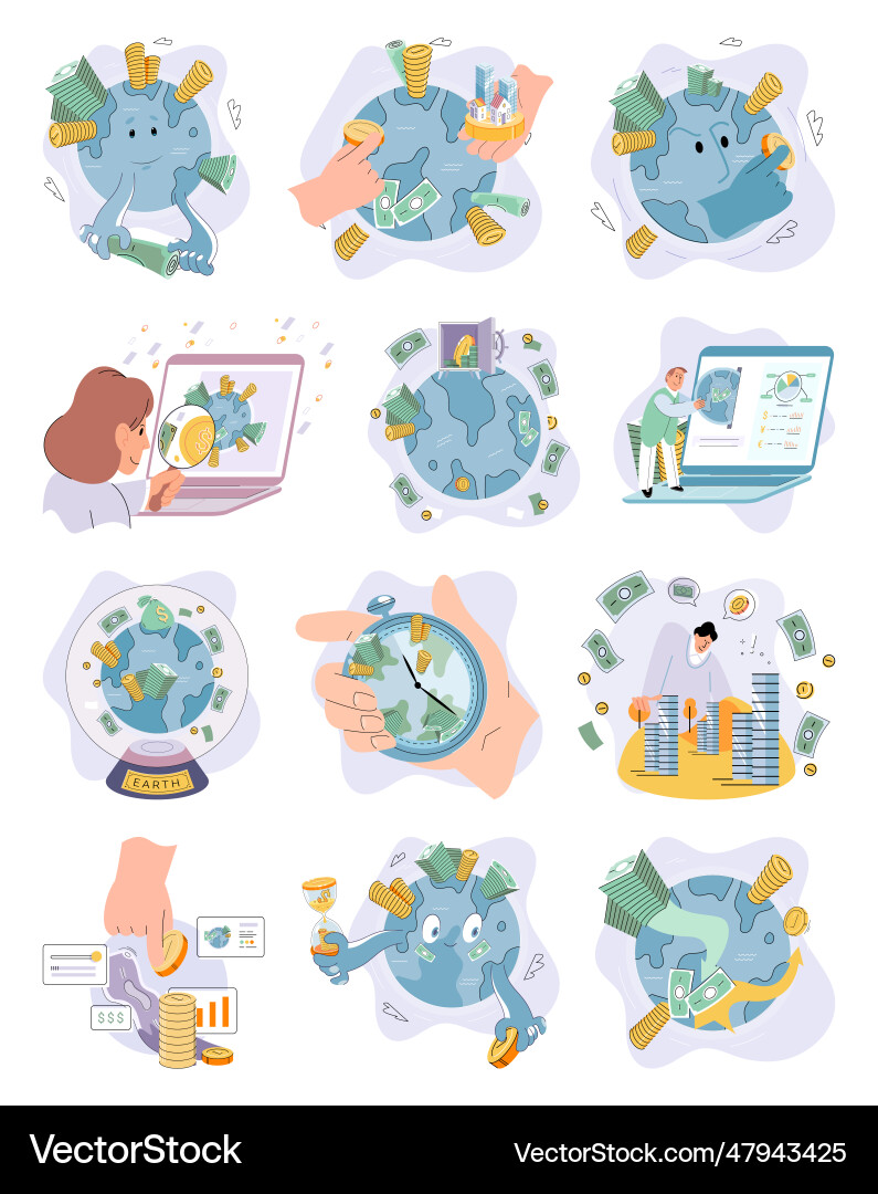 International investment company money bills International investment company money bills vector image