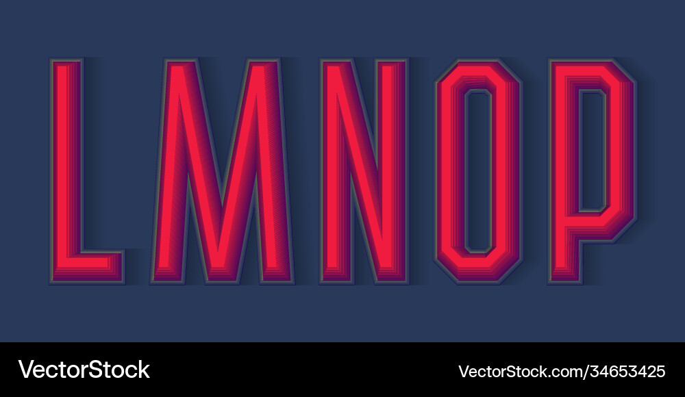 L m n o p rot 3d Buchstaben mit Schatten L m n o p rot 3d Buchstaben mit Schatten vektorbild